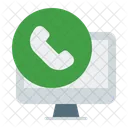 Computer Call Phone Icono