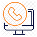 Computer Call Phone Icono
