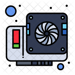 Computer Card Icon - Download in Colored Outline Style