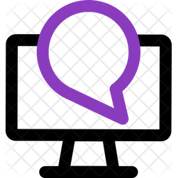 Computer Chat Icon - Download in Line Style