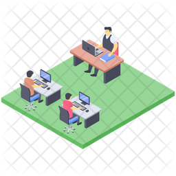 Computer Class Icon - Download in Isometric Style