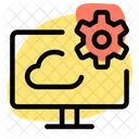 Computer Cloud Setting  Icon