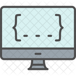 Computer Coding Icon - Download in Colored Outline Style