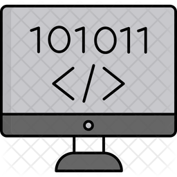 Computer Coding Icon - Download in Colored Outline Style