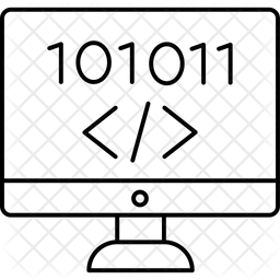 Computer Coding Icon - Download in Line Style