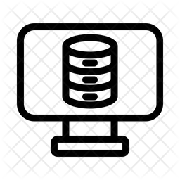 Computer Data Icon - Download in Line Style
