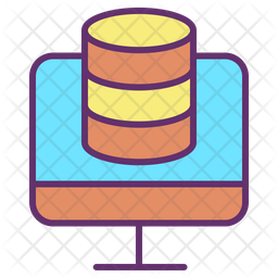 Computer Database Icon - Download in Colored Outline Style