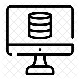 Computer Database Icon - Download in Line Style