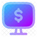 Computer Dollar Dollar Online Icon