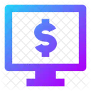 Computer Dollar Dollar Online Icon