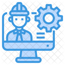 Computer Engineer Icon - Download in Colored Outline Style