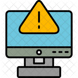 Computer Error Icon - Download in Colored Outline Style