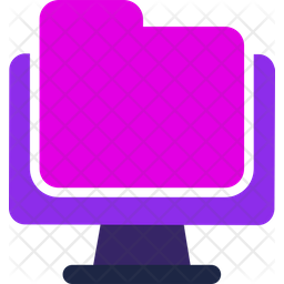 Computer Folder Icon - Download in Flat Style