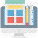 Computer Graphics Monitor Web Design Icon