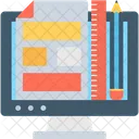 Computer Graphics Monitor Web Design Icon