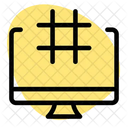 Computer Hashtag  Icon