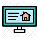 Computer House House Design House Sketch Icon