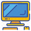Computer Monitor Screen Keyboard Mouse Technology Icon