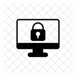 Computer Lock Icon - Download in Glyph Style