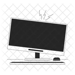 Computer monitor crackling  Icon
