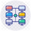 Computer Network Accesses Block Chain Icon