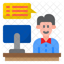 Computer Operator Icon - Download in Flat Style