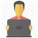 Computer Operator Accountant Male Employee Icon