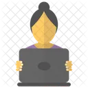 Computer Operator Buchhalter Weibliche Angestellte Symbol