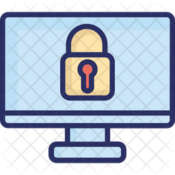 Computer Password Icon - Download in Colored Outline Style