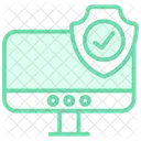 Computer Protection Duotone Line Icon Icon