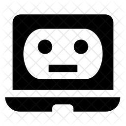 Computer Robot Icon - Download in Glyph Style