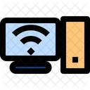 Computer Screen Wireless Signals Network Fidelit Icon