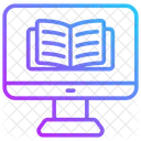 Computer screen with books  Icon