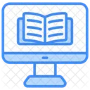 Computer screen with books  Icon