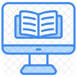 Computer screen with books  Icon