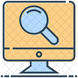 Computer Search Icon - Download in Colored Outline Style