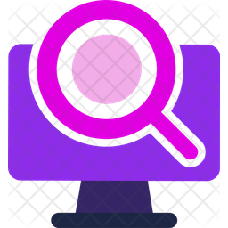 Computer Search Icon - Download in Flat Style