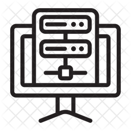 Computer Server Icon - Download in Line Style