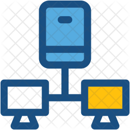 Computer Sharing Icon - Download in Colored Outline Style