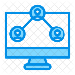 Computer sharing Icon - Download in Colored Outline Style