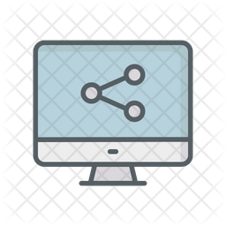 Computer Sharing Icon - Download in Flat Style