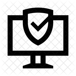 Computer Shield Icon - Download in Line Style
