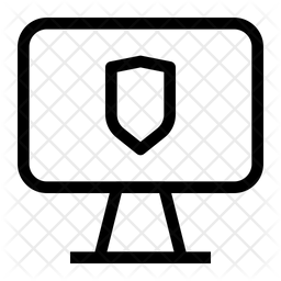 Computer shield Icon - Download in Line Style