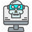 Computer Skull Bones Danger Icon