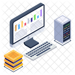 Computer Storage Icon - Download in Isometric Style