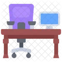 Computer Table Armchair Chair Icon