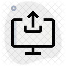 Computer Upload Icon - Download in Colored Outline Style