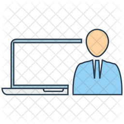 Computer user Icon - Download in Colored Outline Style