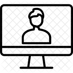 Computer User Icon - Download in Line Style