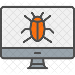 Computer Virus Icon - Download in Colored Outline Style
